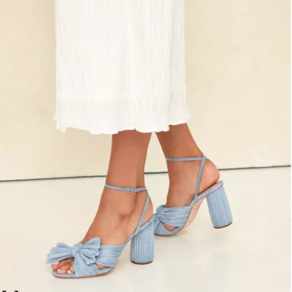 Loeffler Randall Camellia blue 3” sandal wedding shoes “something blue” 💙👰‍♀️